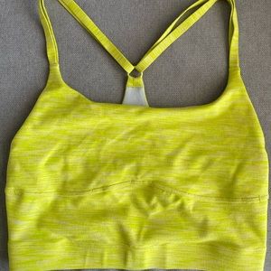 Outdoor voices flow crop top in Bright Chartreuse